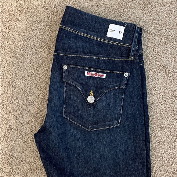 HUDSON COLLIN SKINNY MID-RISE CROP JEANS size 27 NWOT DARK WASH - Picture 5 of 9